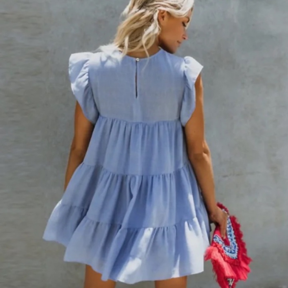 💕Altar’d State Blue Soft MIDI Dress